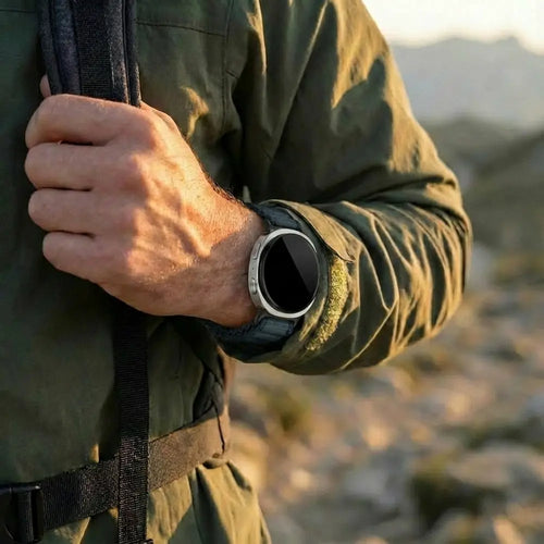 Samsung Galaxy Watch 8 Classic Outdoor Nylon Strap with P-Buckle (Black with Black)