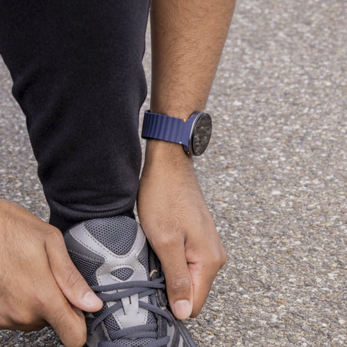 Wave Silicone Strap, dark blue, lifestyle photo