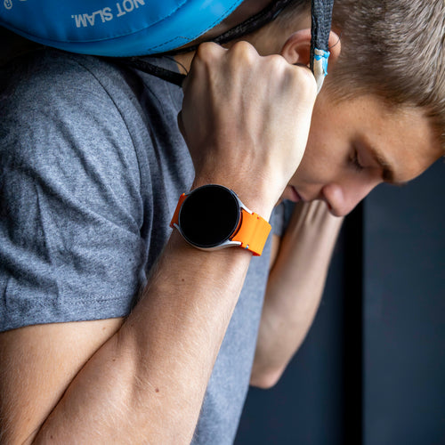 Wave Silicone Strap, orange, lifestyle photo