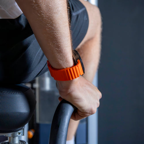 Wave Silicone Strap, orange, lifestyle photo