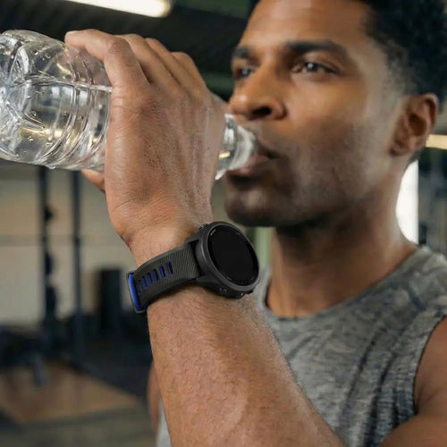 Correa deportivo con hebilla Garmin Vivoactive 4 (negro/azul)
