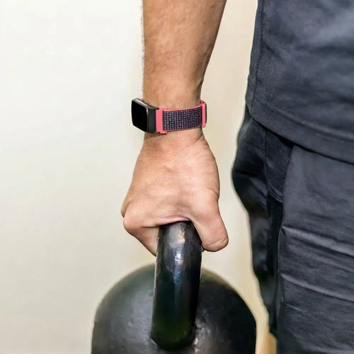 Fitbit Charge 6 Nylon Strap (Coral-Black)