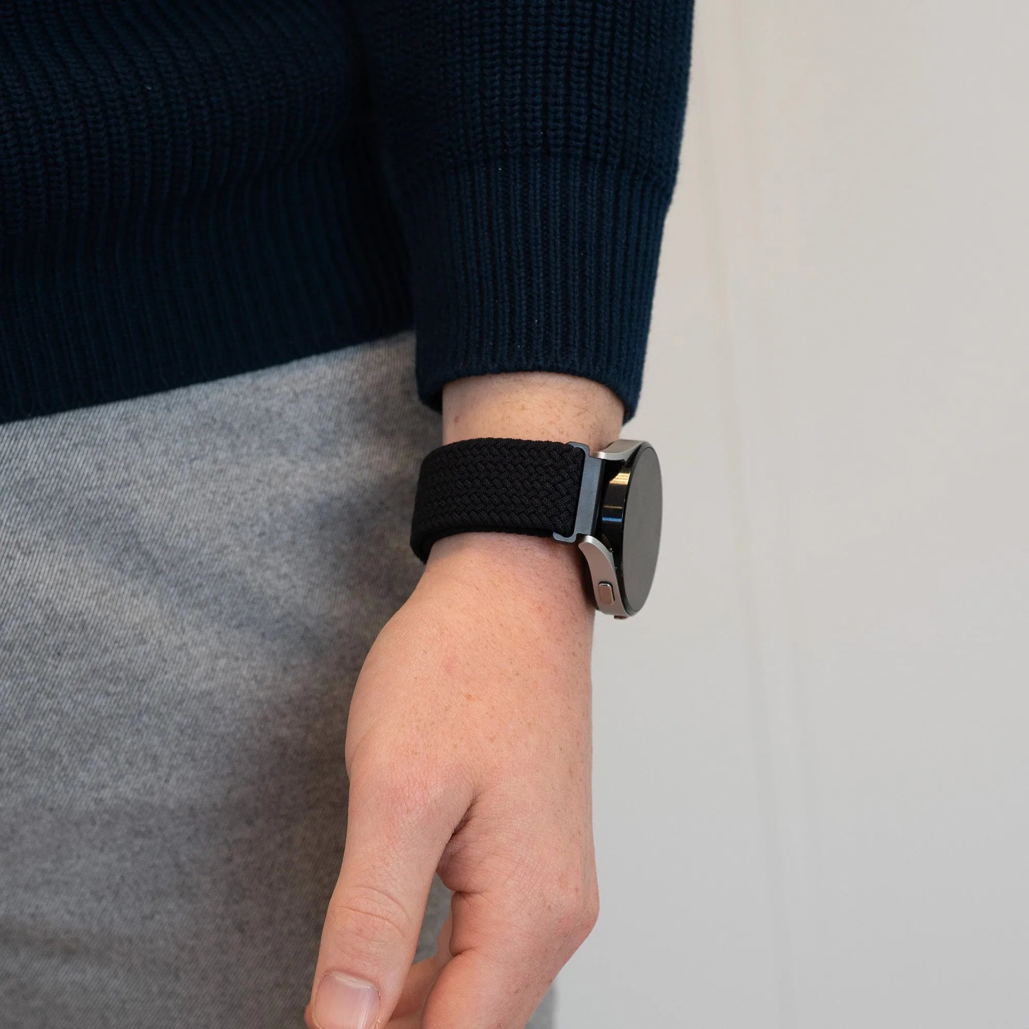 Bandz Correa nylon tejida Oppo Watch X2 (negro)