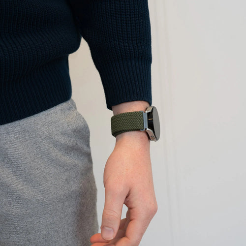 Bandz Amazfit GTR 4 Woven Nylon Strap (Olive Green)