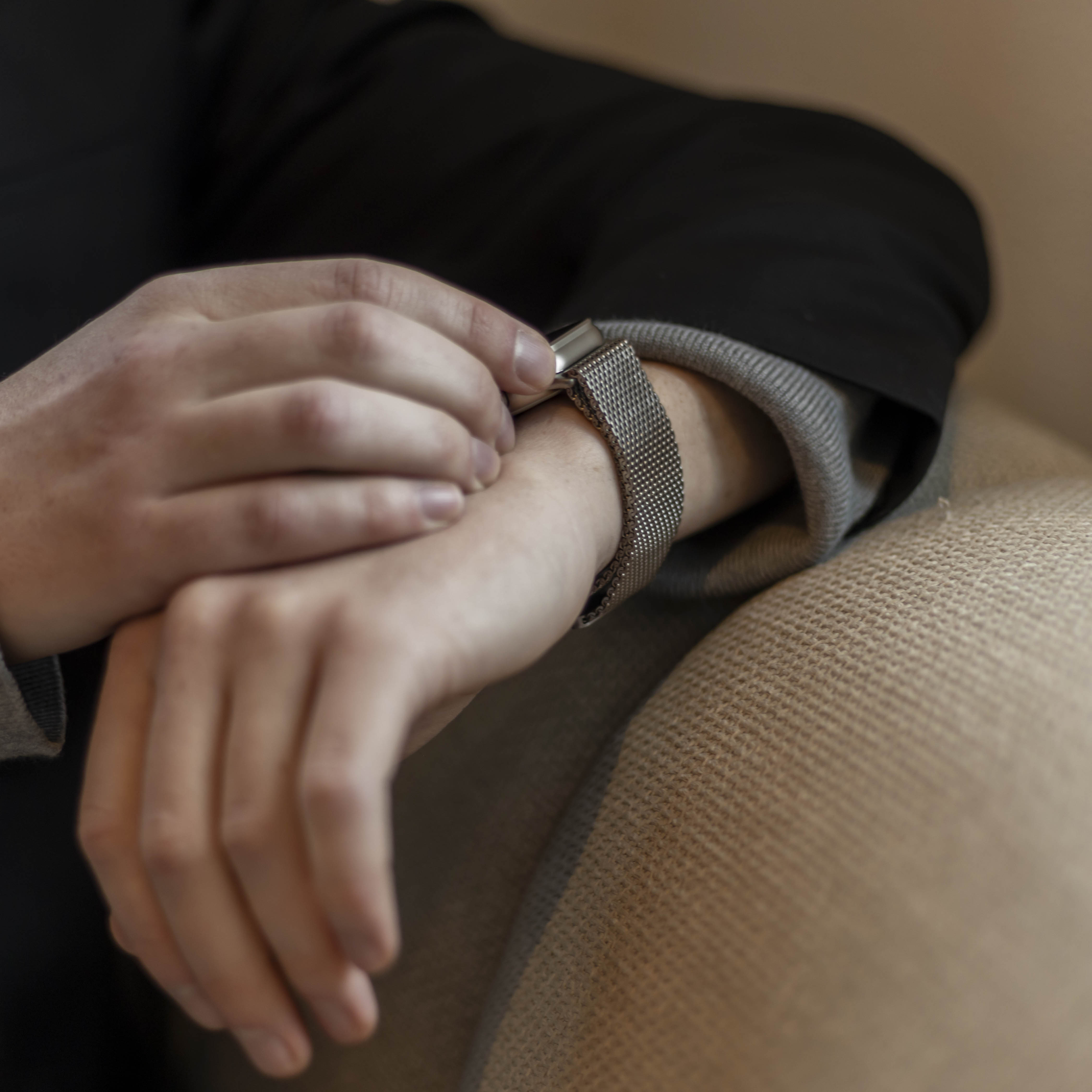 Bandz Correa milanesa Loop con hebilla-P Apple Watch Ultra (plata)