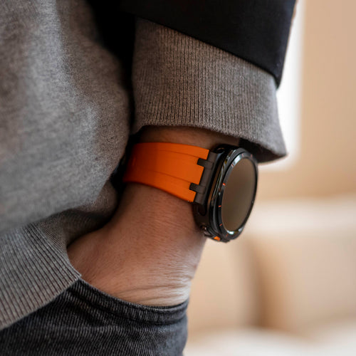 Bandz Correa silicona 'Luxe Liquid' Samsung Galaxy Watch Ultra (naranja con negra)