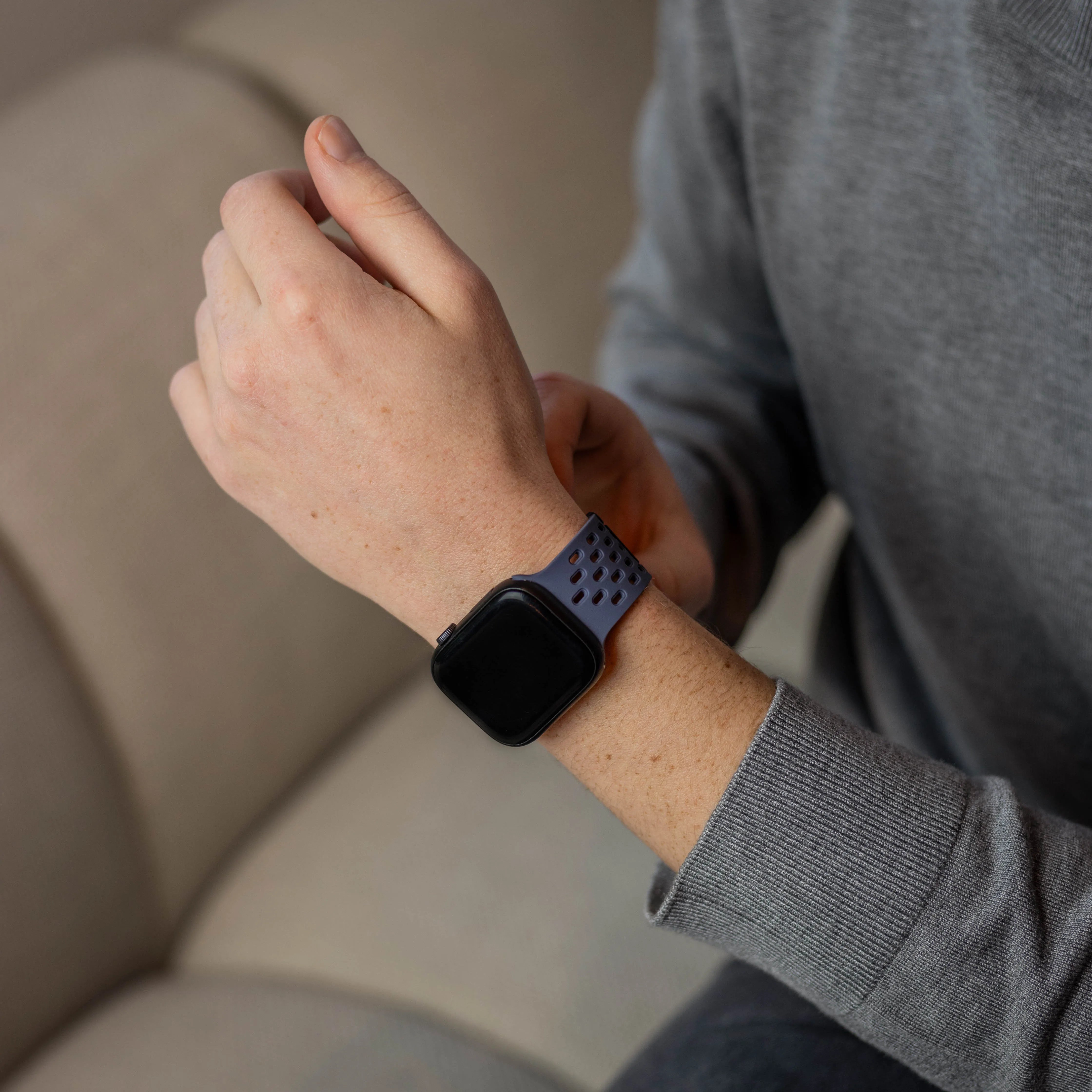 Correa silicona air con P-buckle Apple Watch (gris-azul)