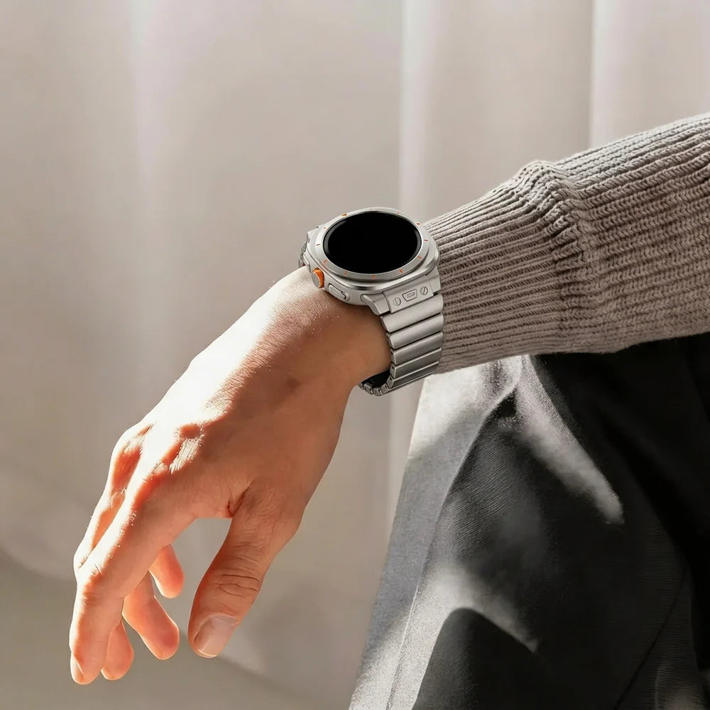 Bandz Correa titanio 'Hybrid' Samsung Galaxy Watch Ultra 2 (titanio/naranja)
