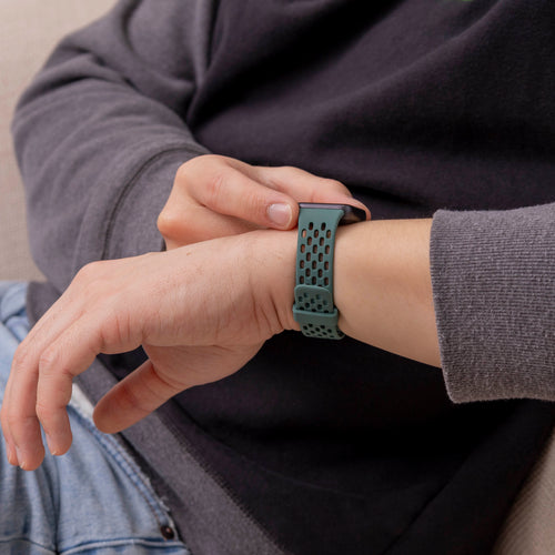 Breathable Silicone Strap, green, lifestyle photo