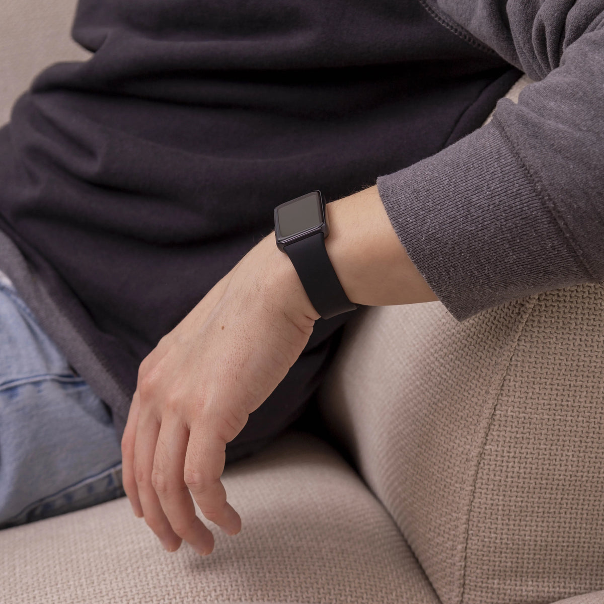 Silicone Strap, black, lifestyle photo