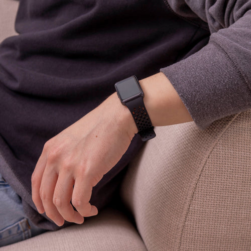 Breathable Silicone Strap, black, lifestyle photo