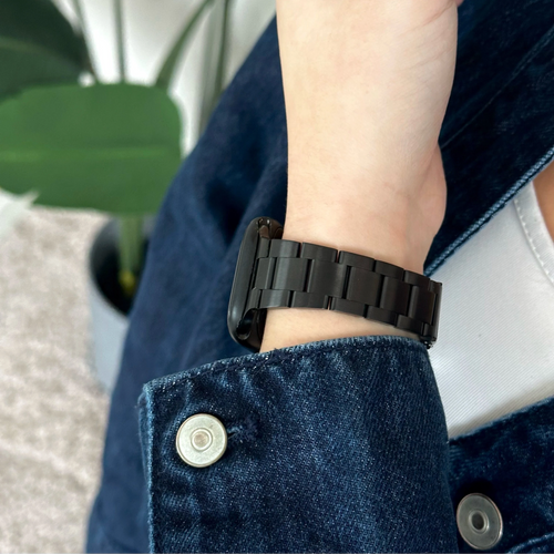 xoxo Wildhearts Correa acero fina Apple Watch (negro)