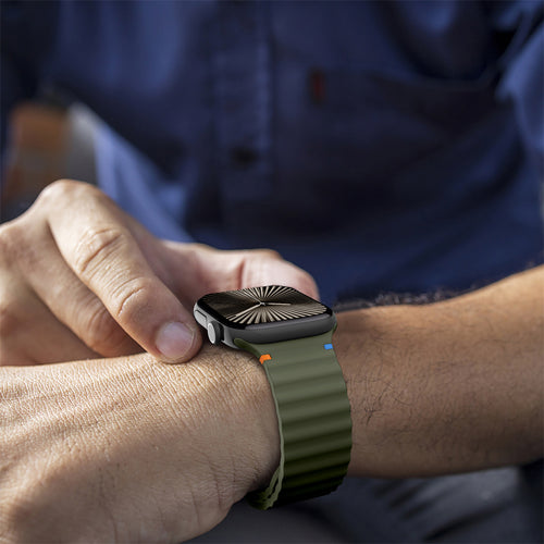 Correa ondulada Apple Watch Ultra (verde oscuro)