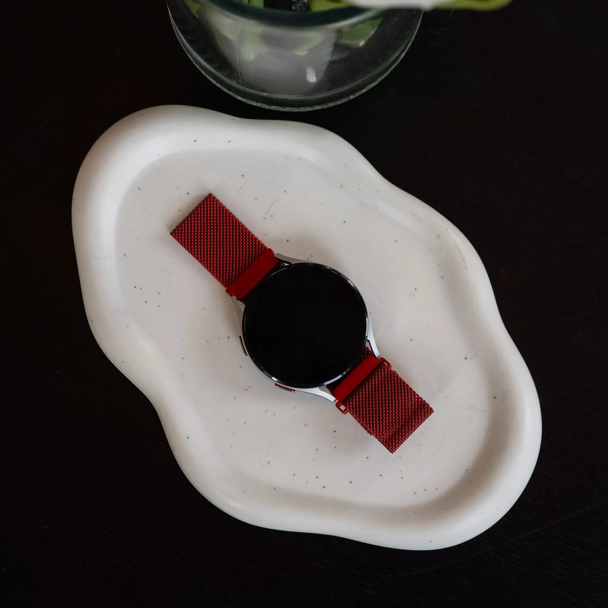 Milanese Strap, red, lifestyle photo