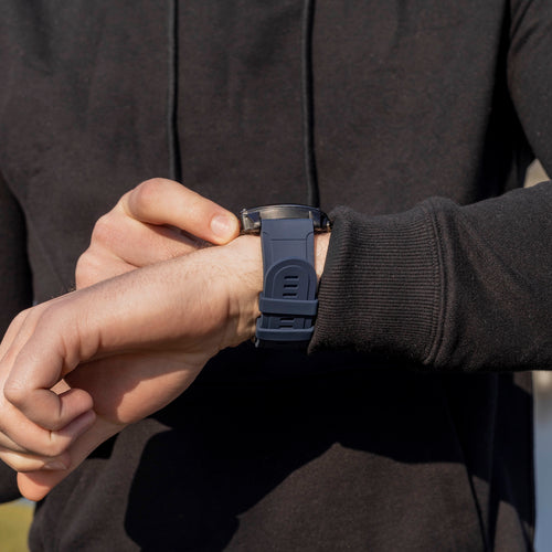 Correa silicona brillante Garmin Fenix 5x/6x (azul oscuro)