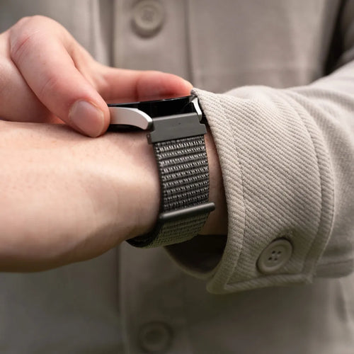 Coros Pace 2 Nylon Strap (Green/Grey)