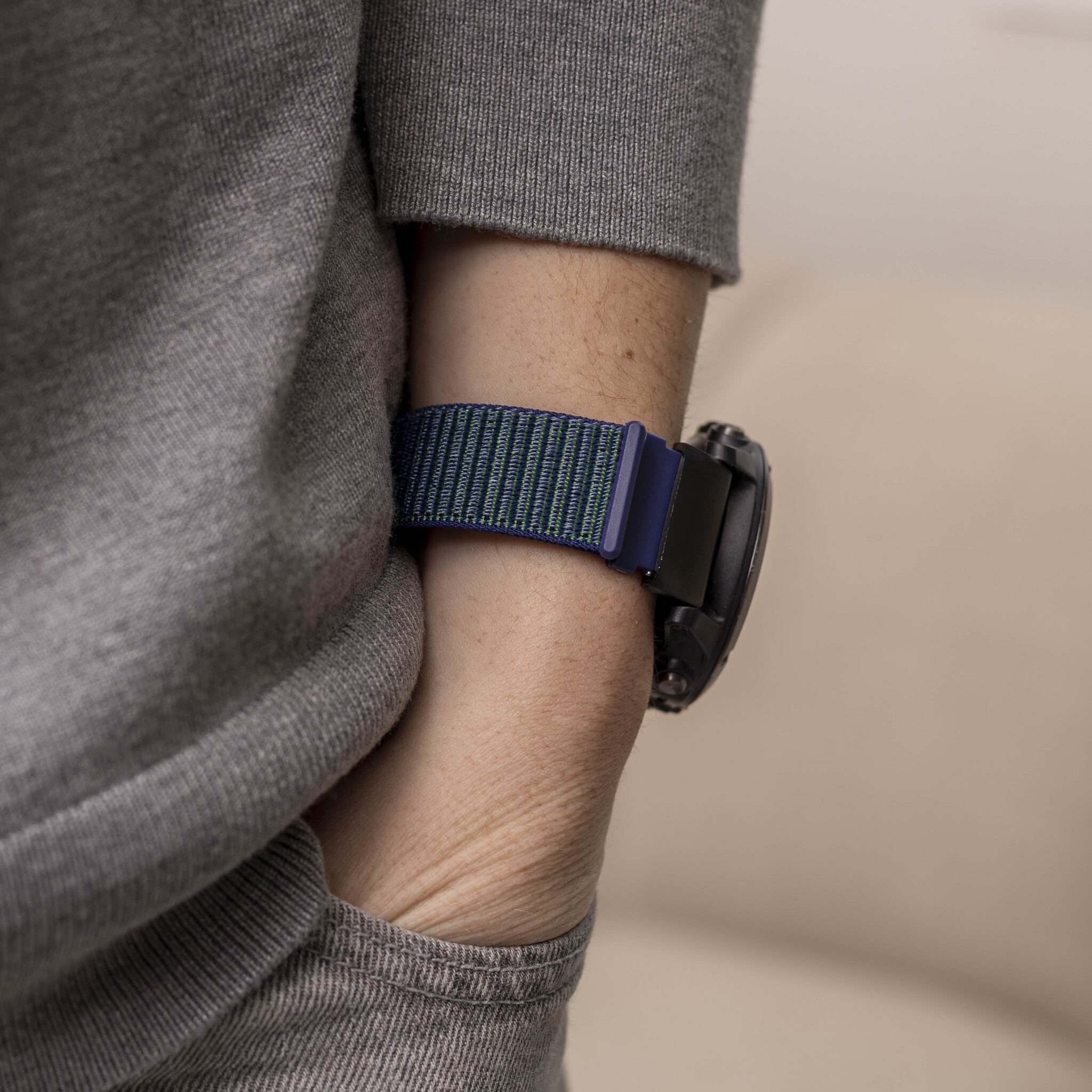 Correa nylon con hebilla Garmin Fenix 5x/6x (azul)