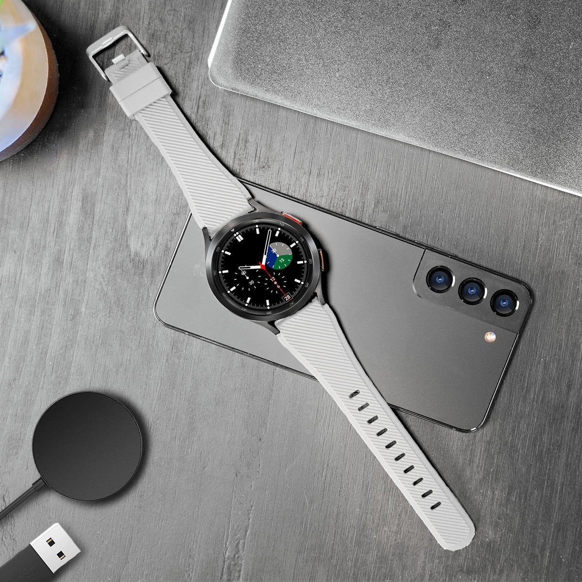 Twill Silicone Strap, white, lifestyle photo