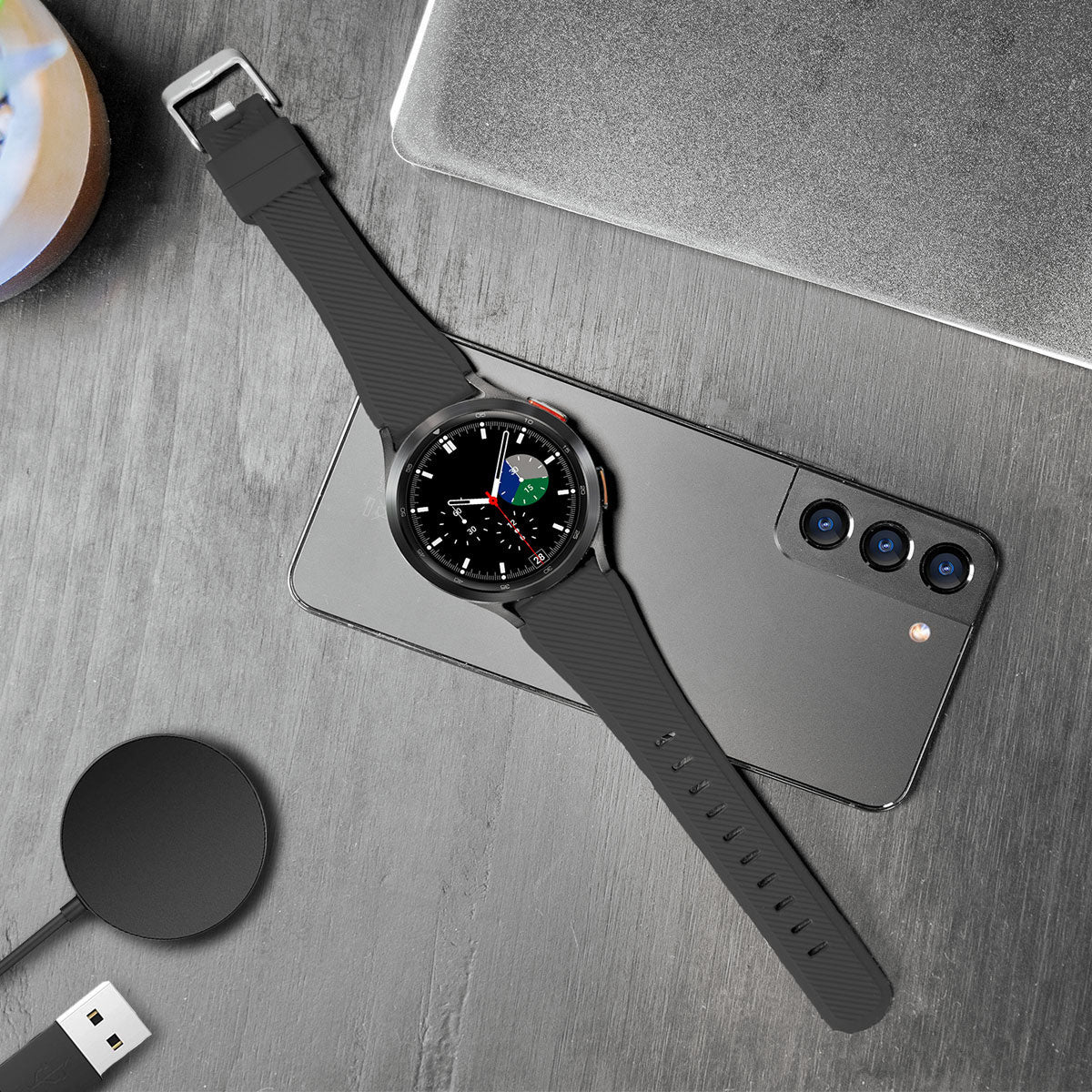 Twill Silicone Strap, black, lifestyle photo