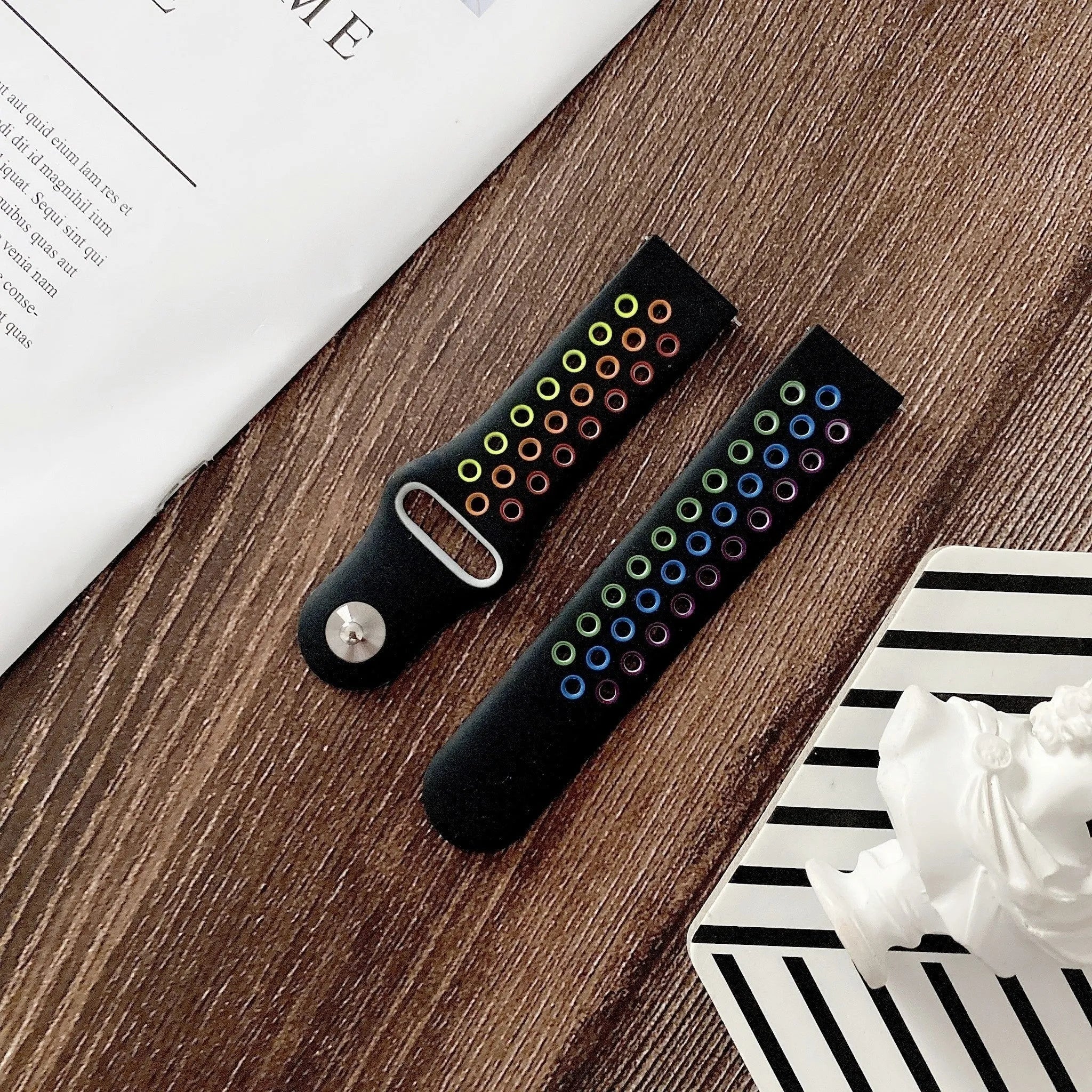 Silicone Sport Strap, black/colourful, lifestyle photo