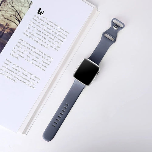 Silicone Strap 'Classic', grey-blue, lifestyle photo