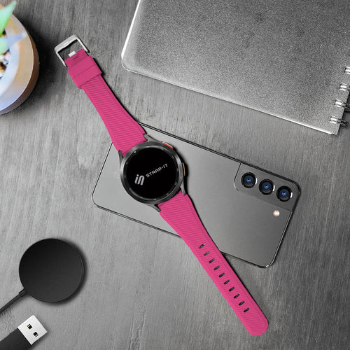 Twill Silicone Strap, bright pink, lifestyle photo