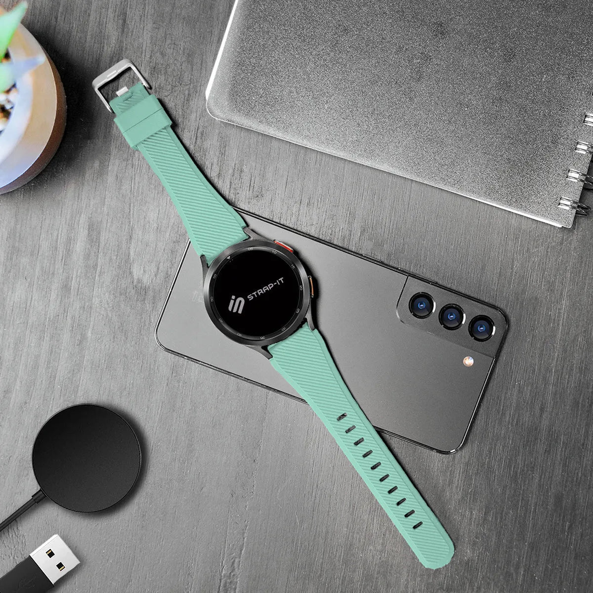 Polar Vantage M3 Twill Silicone Strap (Aqua)