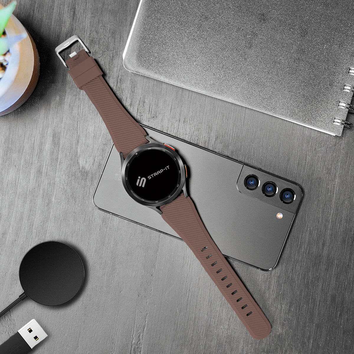 Correa silicona sarga Amazfit Bip 5 (marrón)