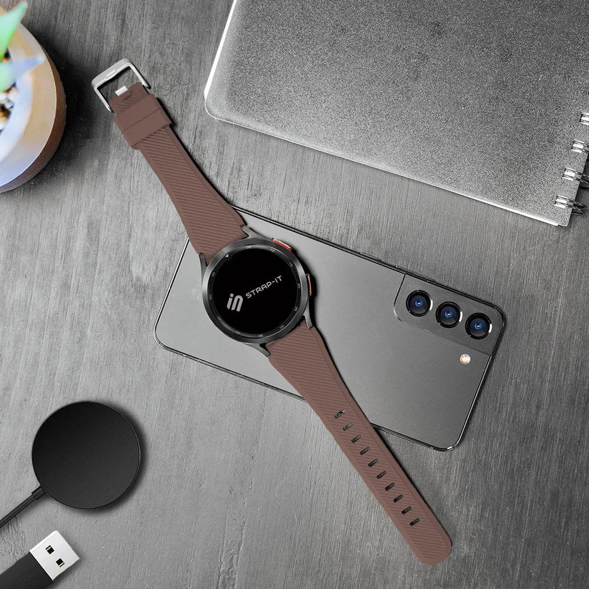 Correa silicona twill Gard Pro Health Smartwatch 2+ (marrón)