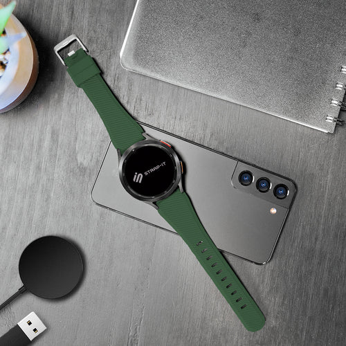 Correa silicona de sarga Huawei Watch GT 5 - 46mm (verde oscuro)