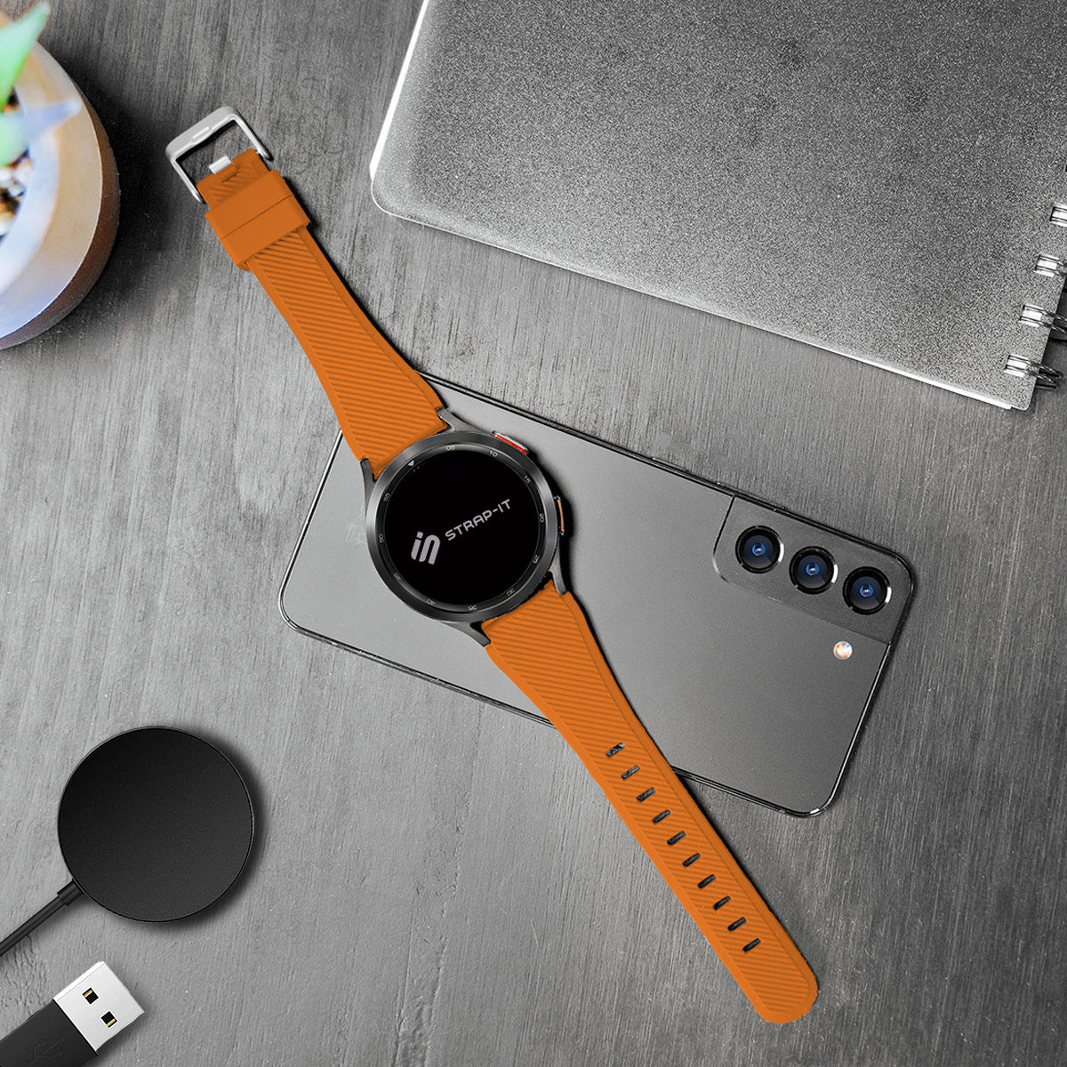 Correa silicona twill Oppo Watch S (naranja)
