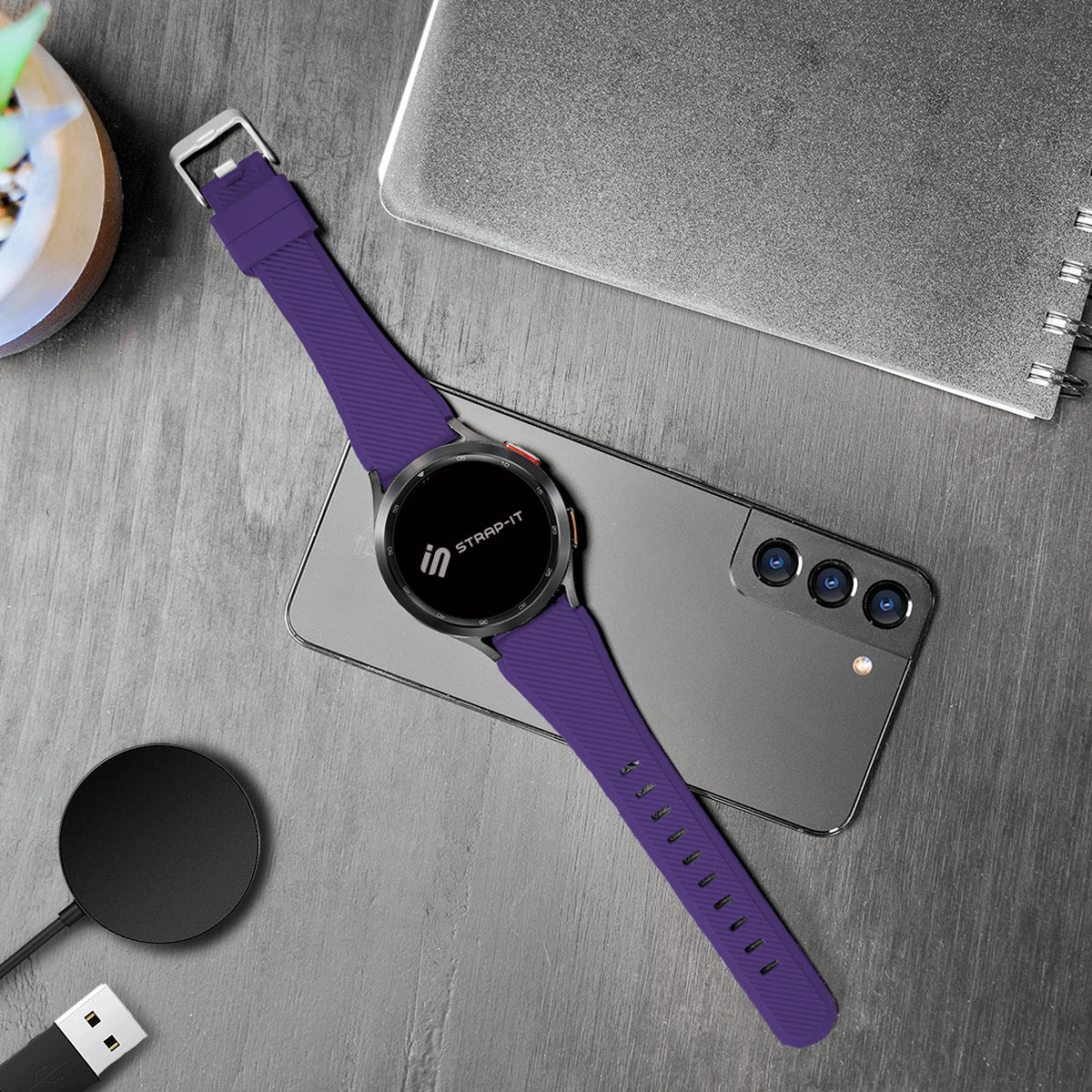 Twill Silicone Strap, purple, lifestyle photo