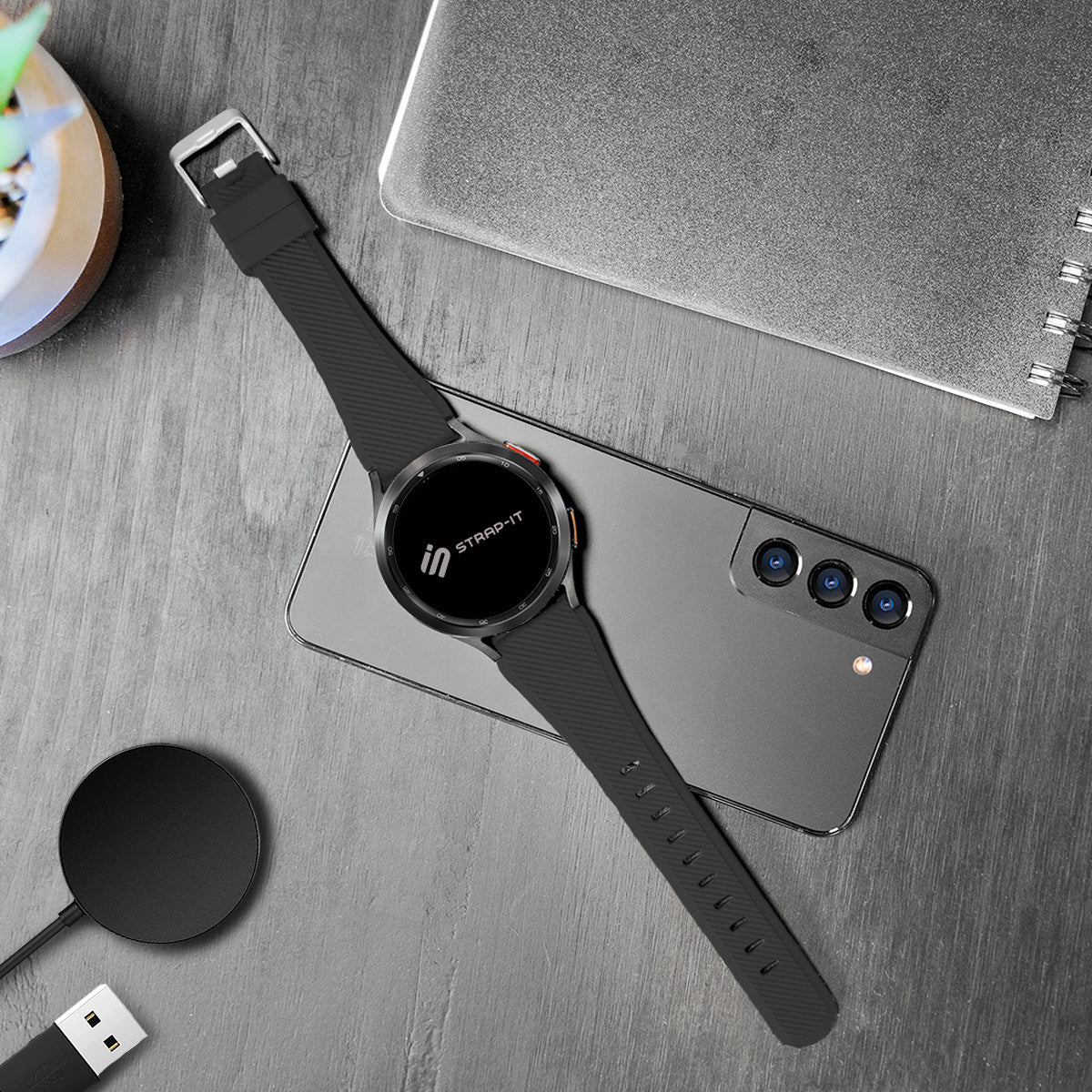 Huawei Watch GT 4 - 46mm Twill Silicone Strap (Black)