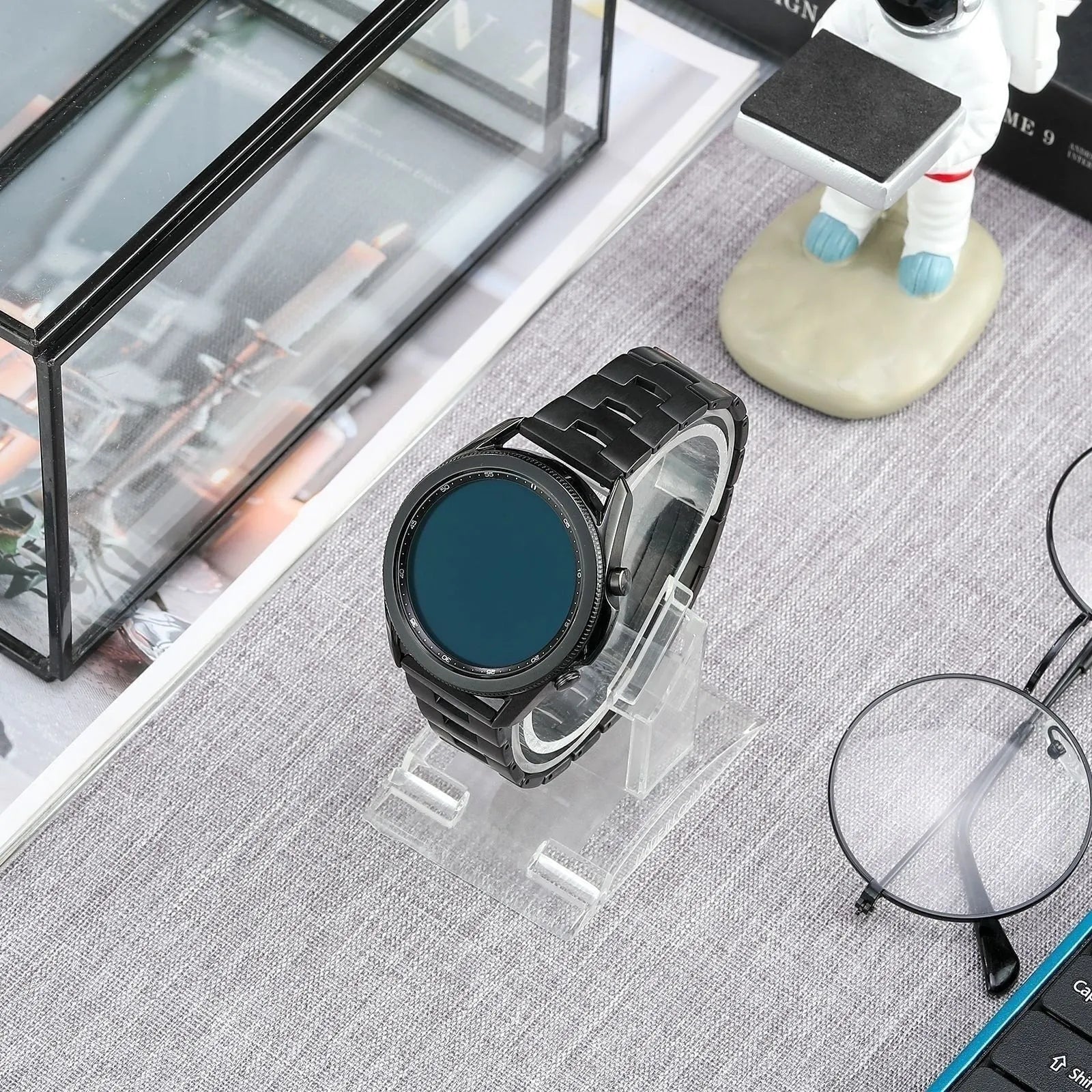 Correa titanio granulado Oppo Watch X2 - cierre plano (negro)