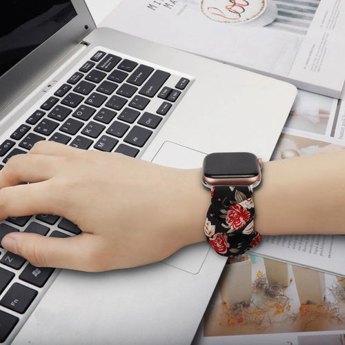 Nylon Scrunchie Strap, flowers, lifestyle photo