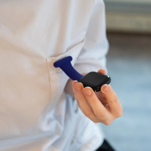 Silicone Nurse Fob, purple, lifestyle photo