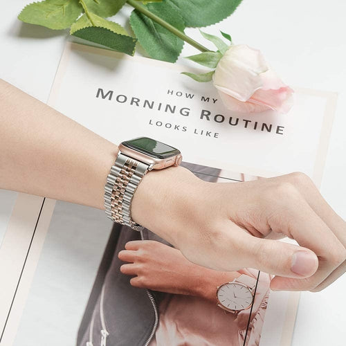 Jubilee Steel Strap, silver/rose gold, lifestyle photo