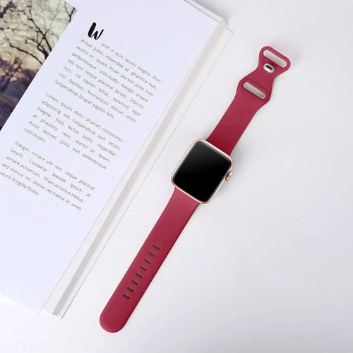 Silicone Strap 'Classic', burgundy, lifestyle photo