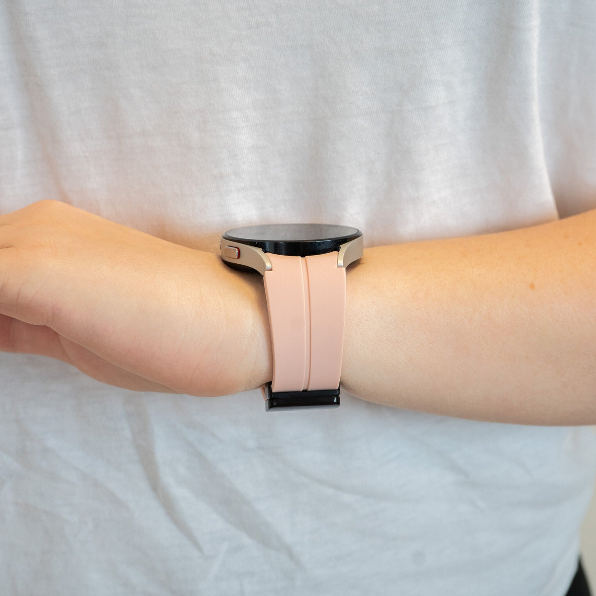 D-Buckle Silicone Strap, pink, lifestyle photo