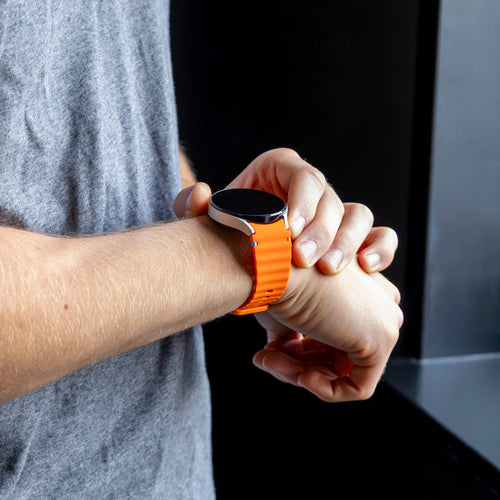 Wave Silicone Strap, orange, lifestyle photo
