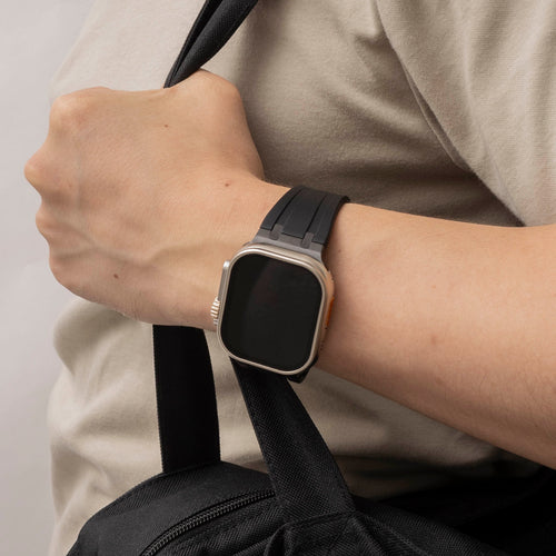 Bandz Correa silicona 'Luxe Liquid' Apple Watch Ultra (negro con negro)