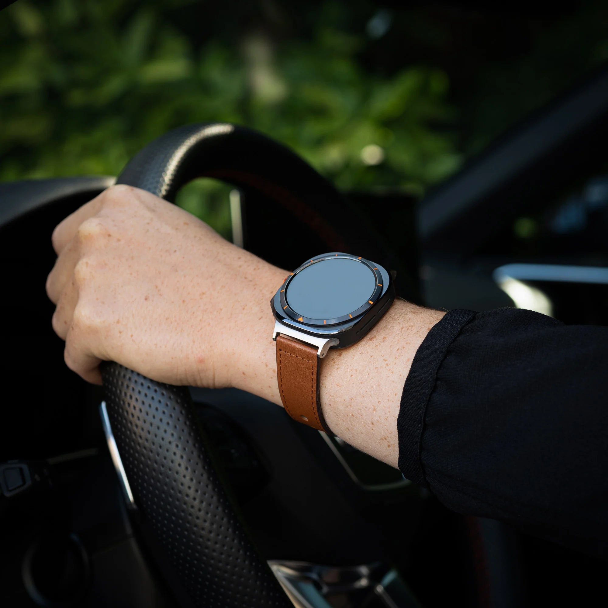 Correa cuero con cierre de presión Samsung Galaxy Watch Ultra 2 (marrón)