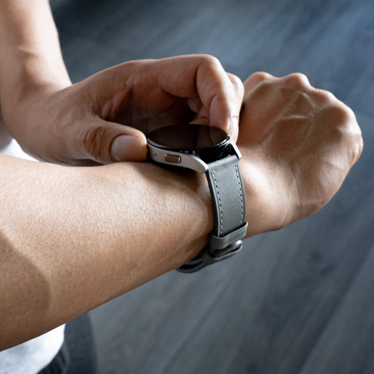 Correa cuero moderna Oppo Watch X3 (gris)