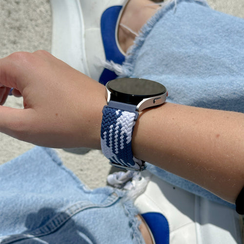 Withings ScanWatch 2 - 42mm Adjustable Braided Strap (Blue/White)