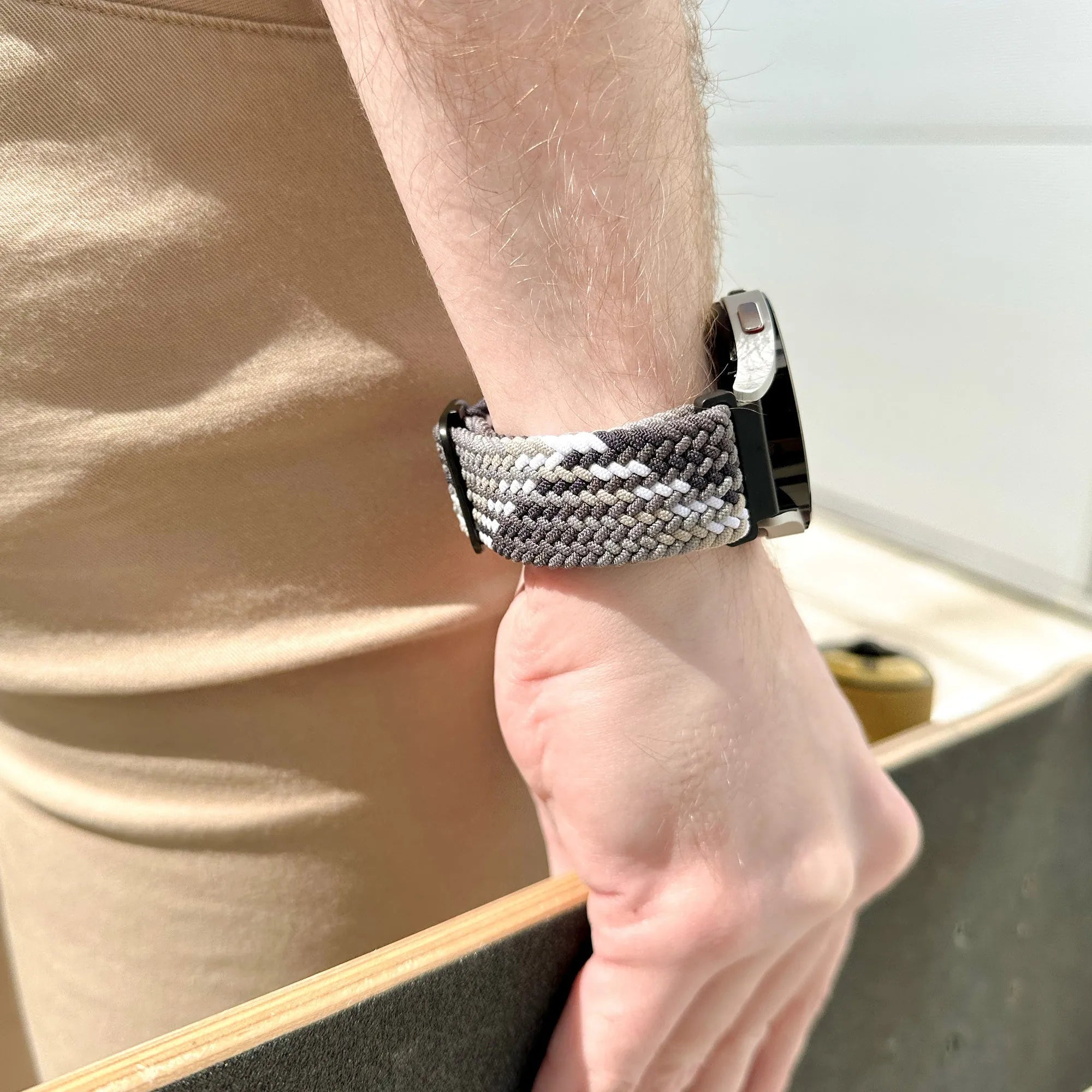 Correa trenzada ajustable Amazfit GTR Mini (negro/blanco)