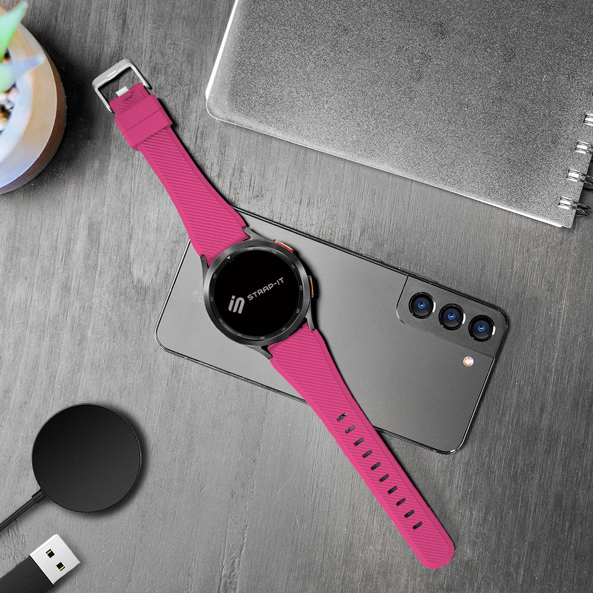 Correa silicona sarga Withings Steel HR Sport (rosa brillante)