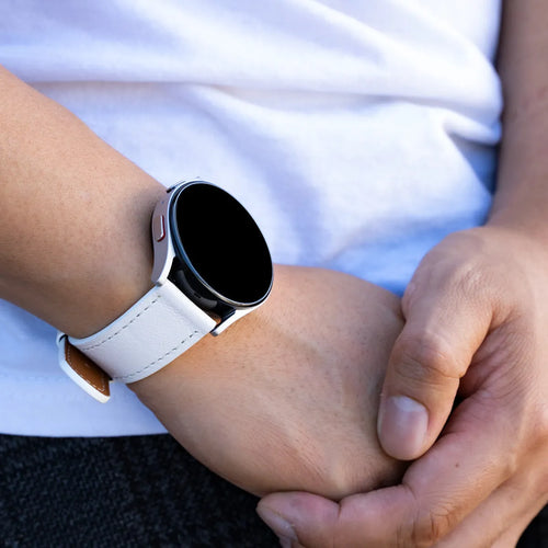 Correa cuero Fossil Gen 4 Explorist HR (blanco)