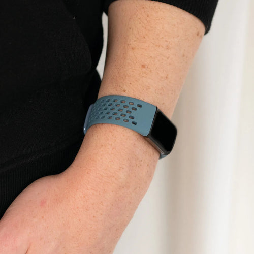 Breathable Silicone Strap, grey-blue, lifestyle photo