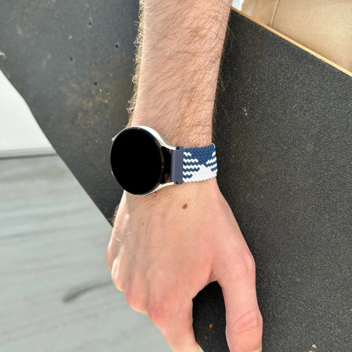 Correa trenzada ajustable Amazfit Bip 3 (Pro) (azul/blanco)