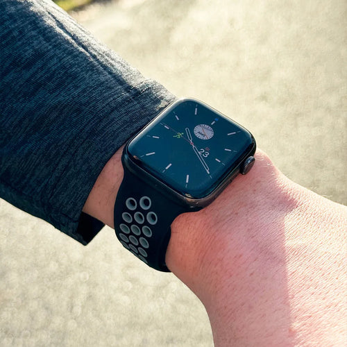 Silicone Sport Strap, black/grey, lifestyle photo